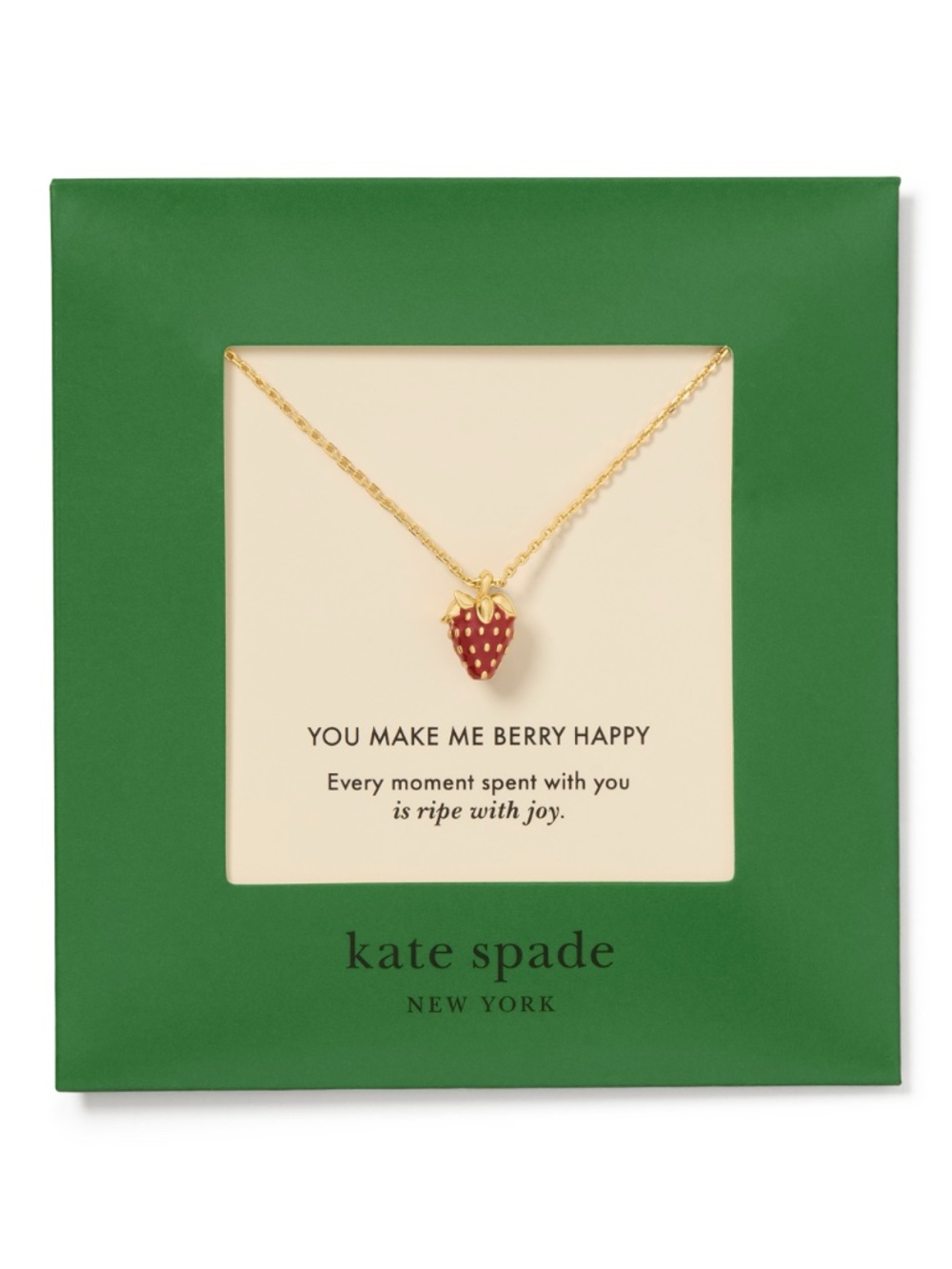 Kate Spade Strawberry Charm Pendant Necklace NWT - Picture 3 of 6